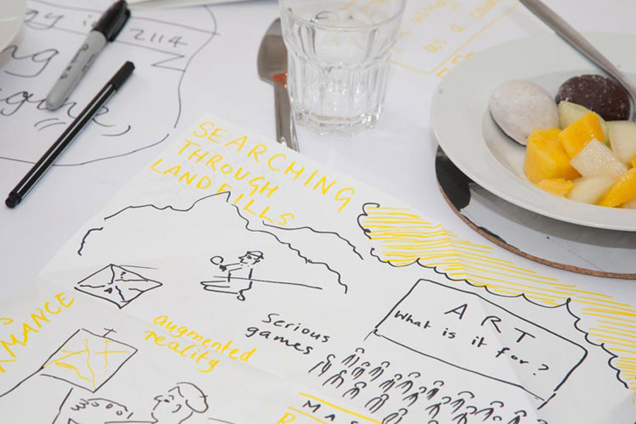 writing on future lunch napkin