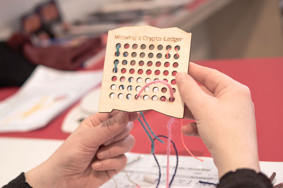 wooden crypto knitting ledger