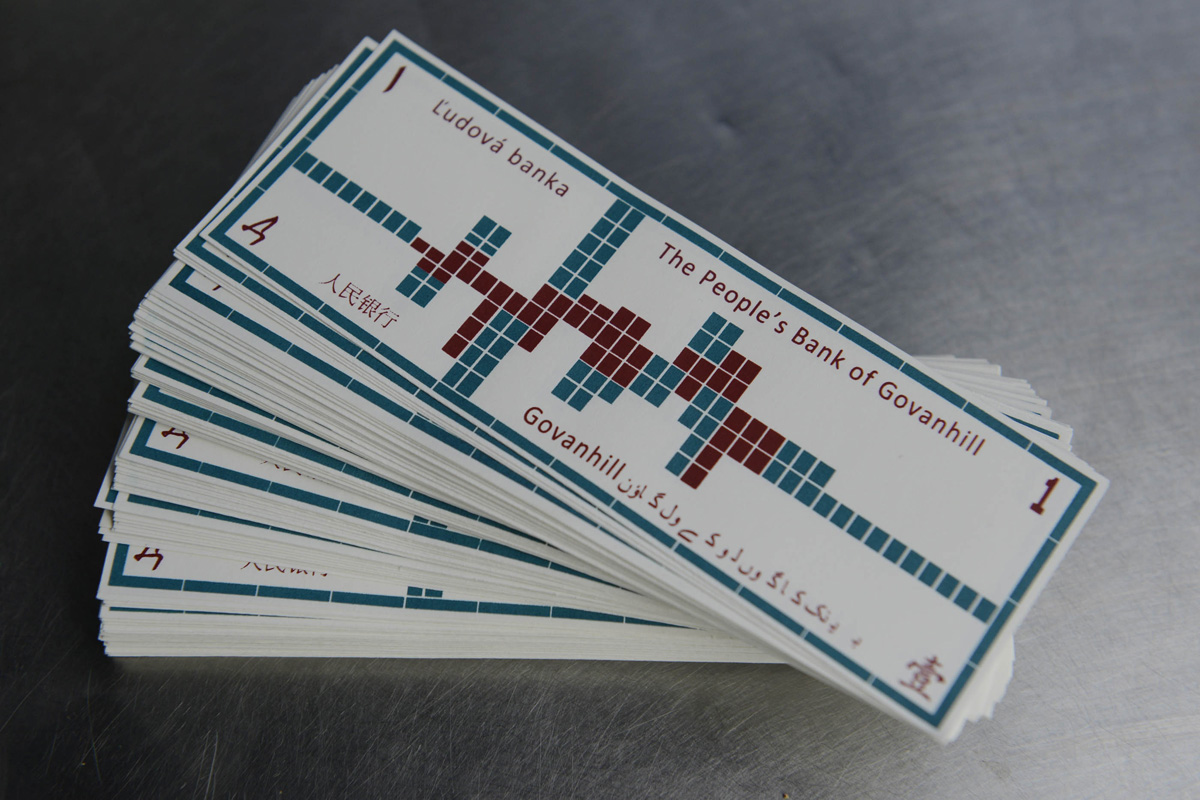 The People's Bank of Govanhill screenprinted notes